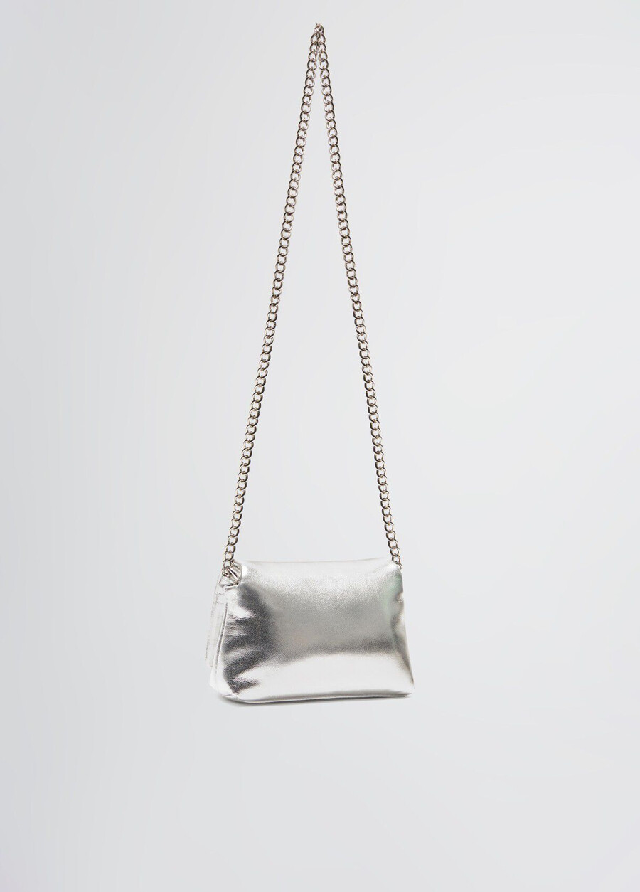 metallisk lapuffy mini-väska