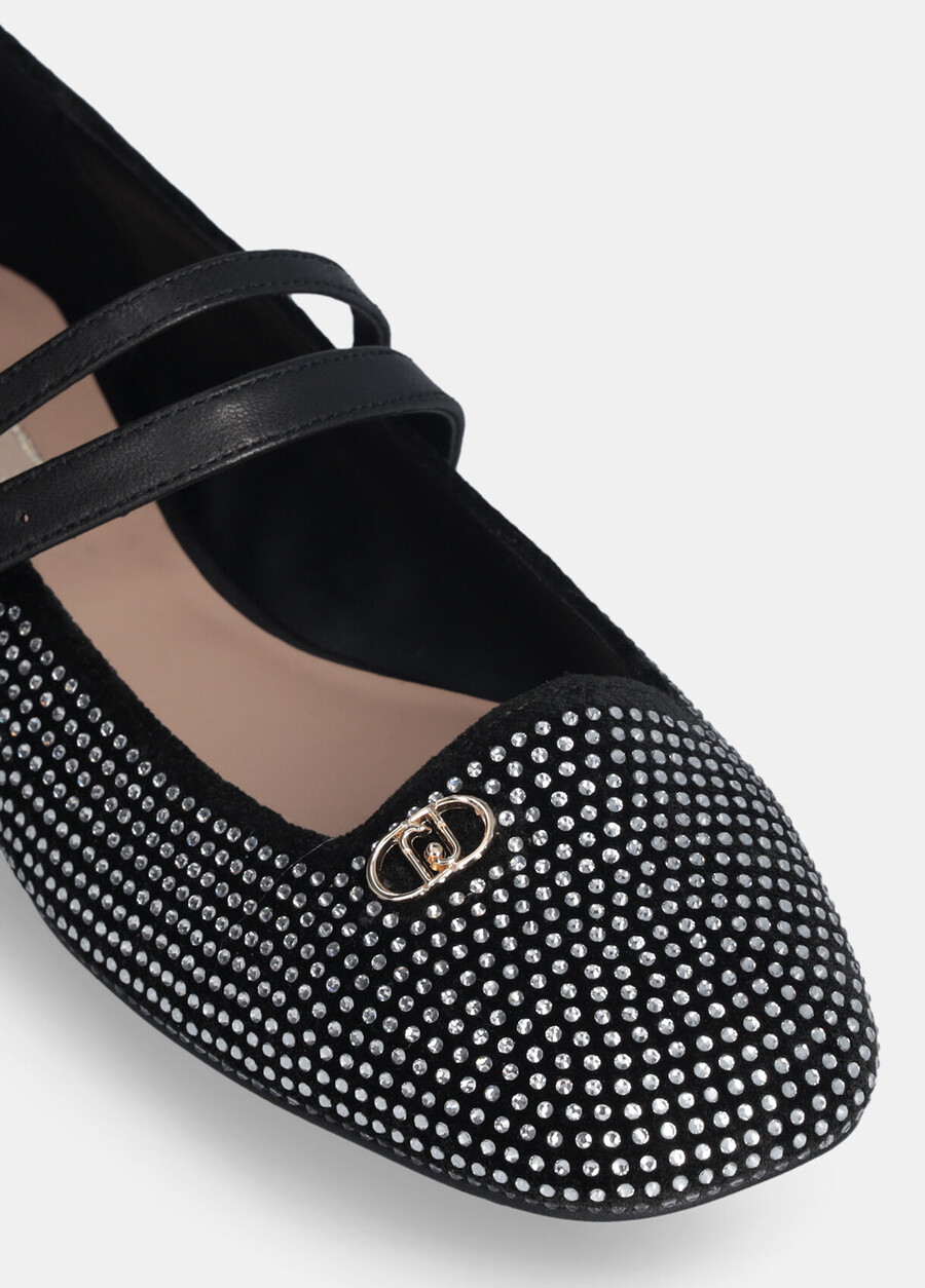 ballerinaskor med heltäckande strass