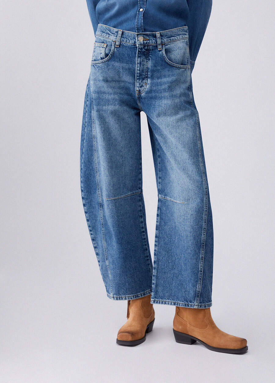 lågmidjade ballongjeans