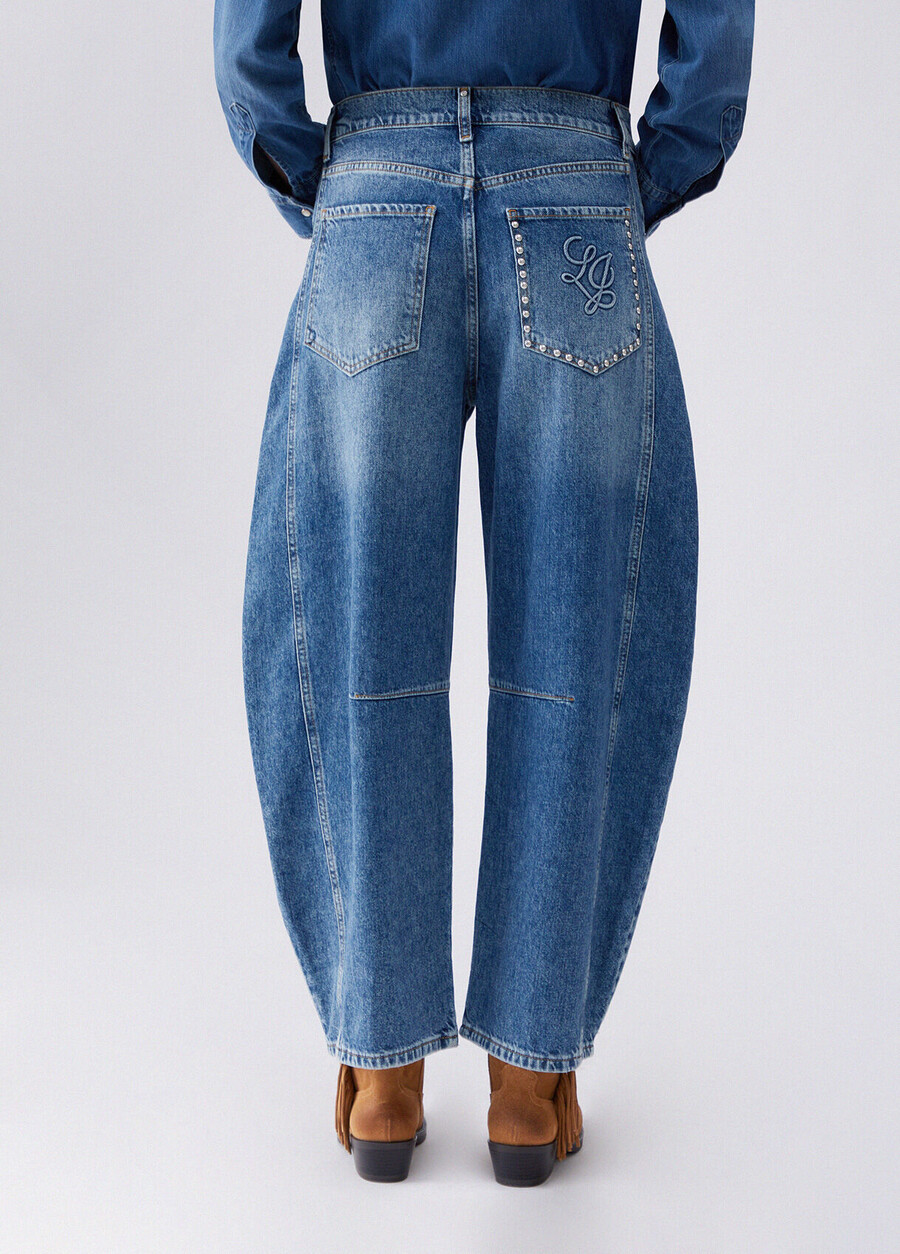 lågmidjade ballongjeans