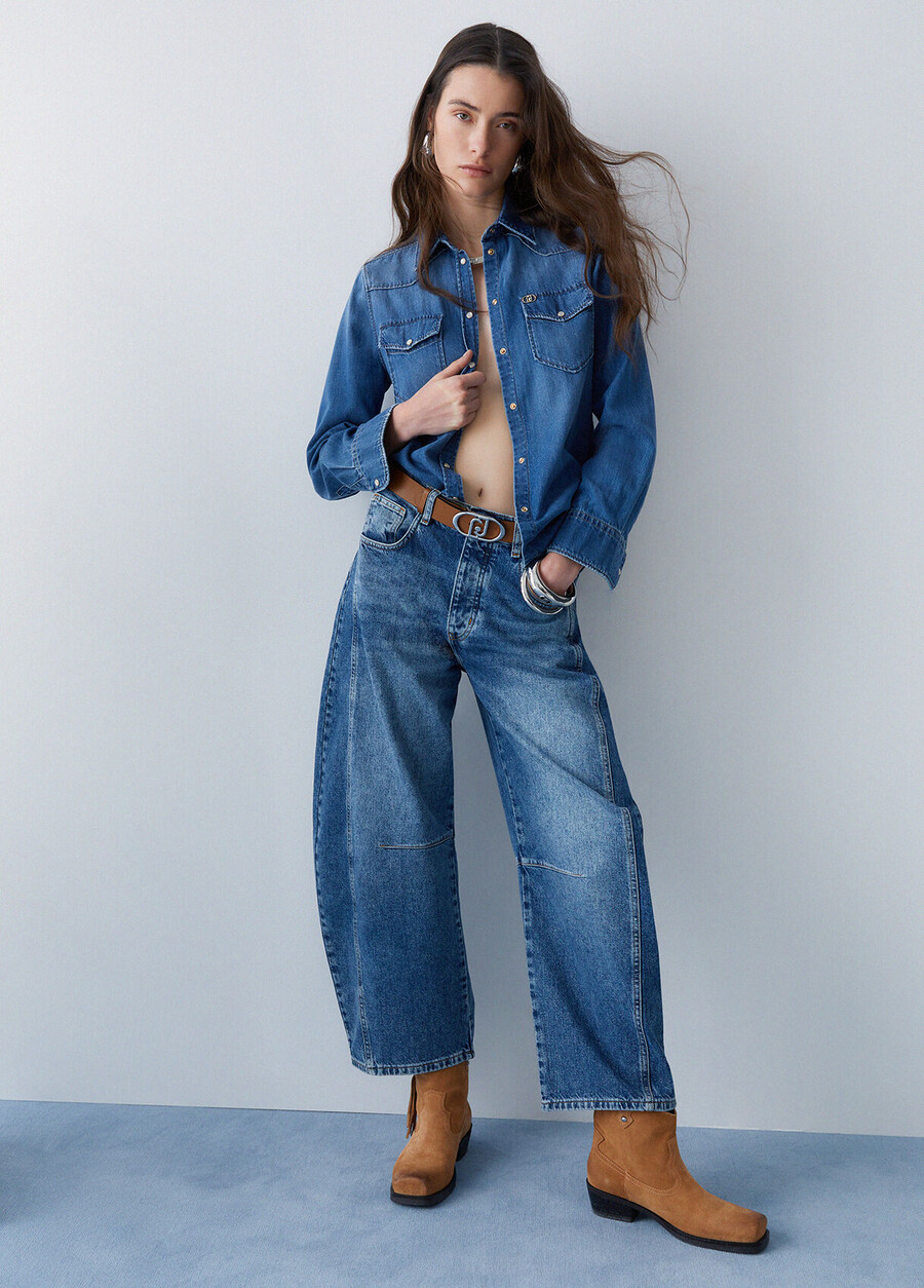 lågmidjade ballongjeans