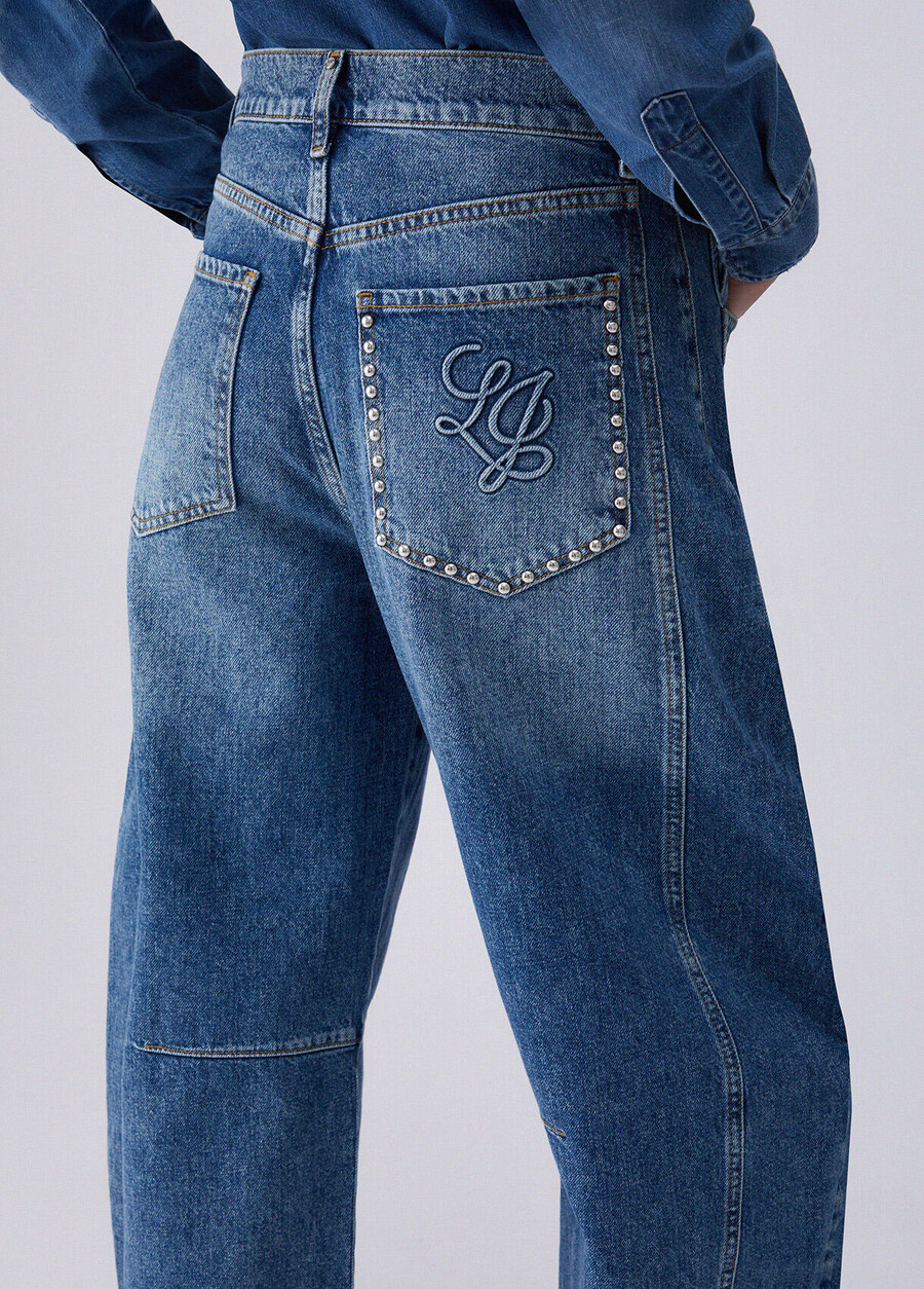 lågmidjade ballongjeans