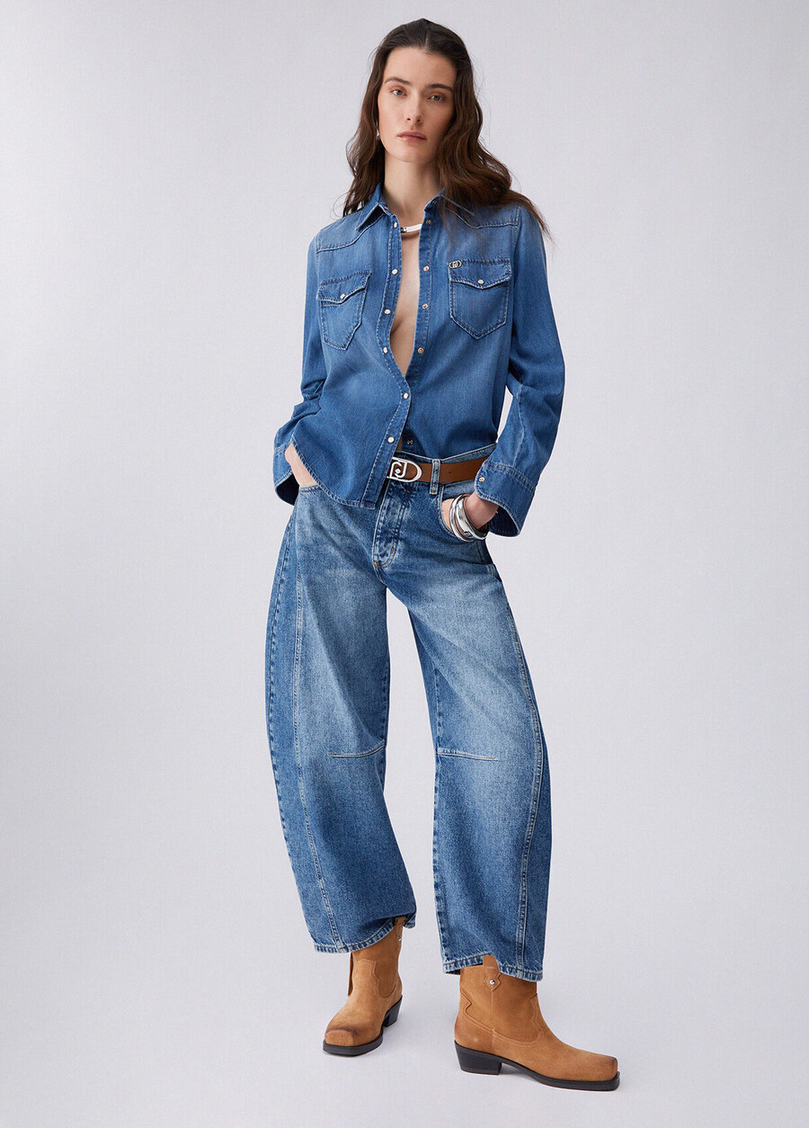 lågmidjade ballongjeans