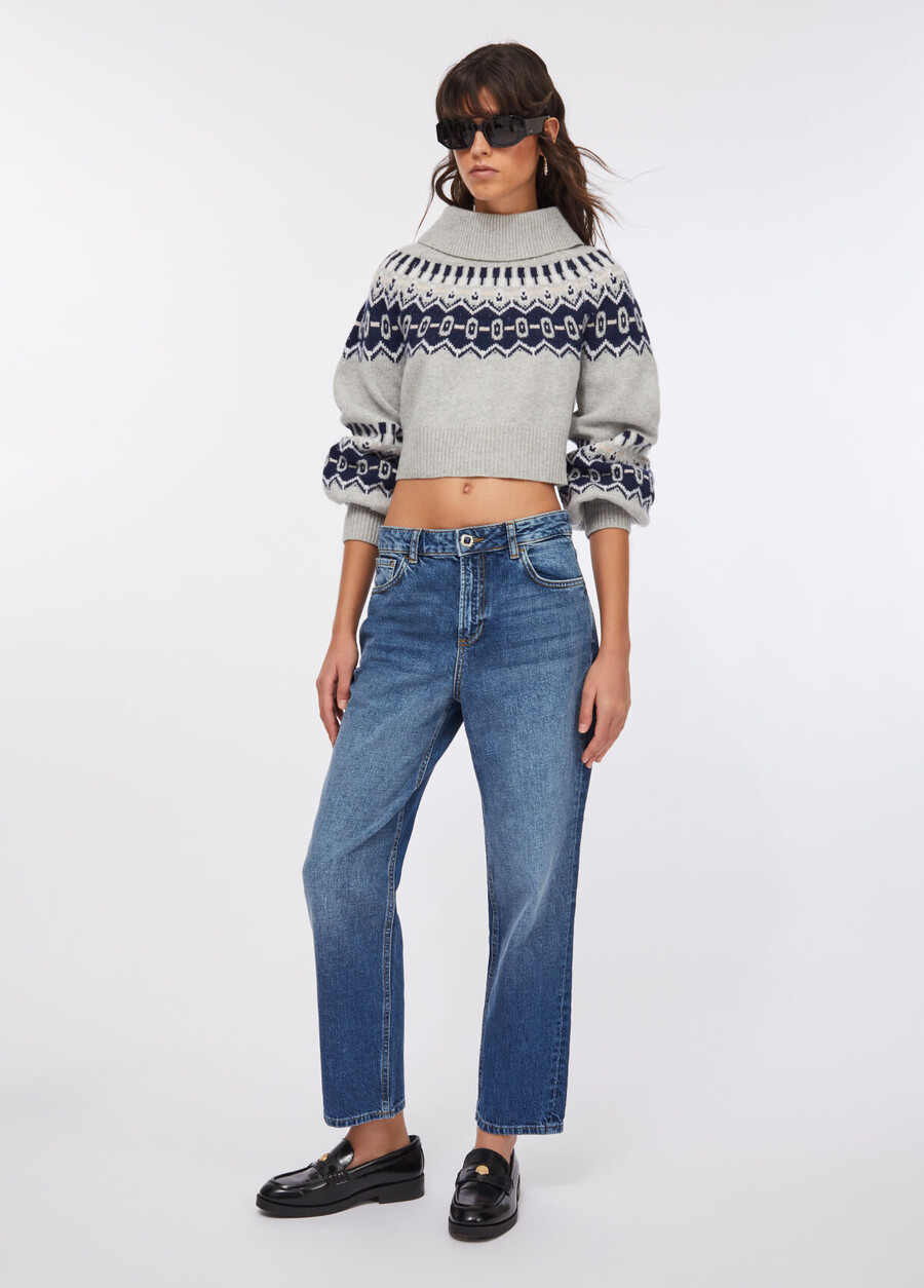 högmidjade raka jeans