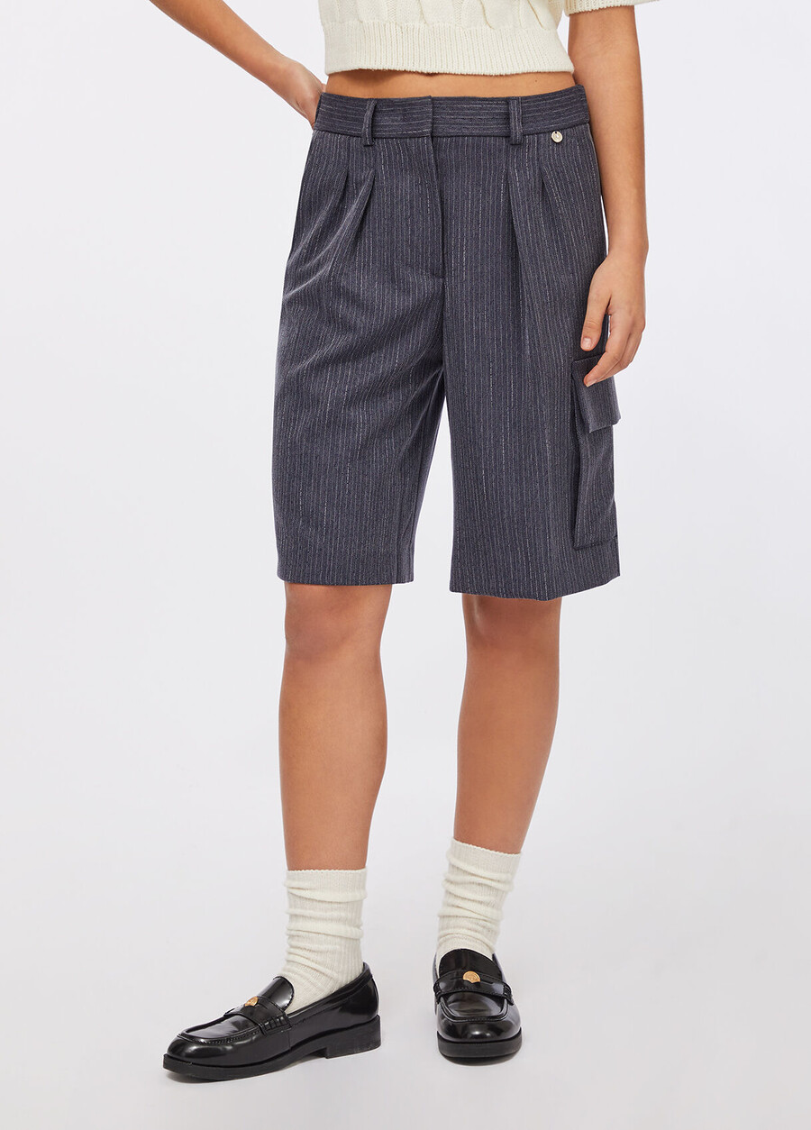 randiga flanellbermudashorts