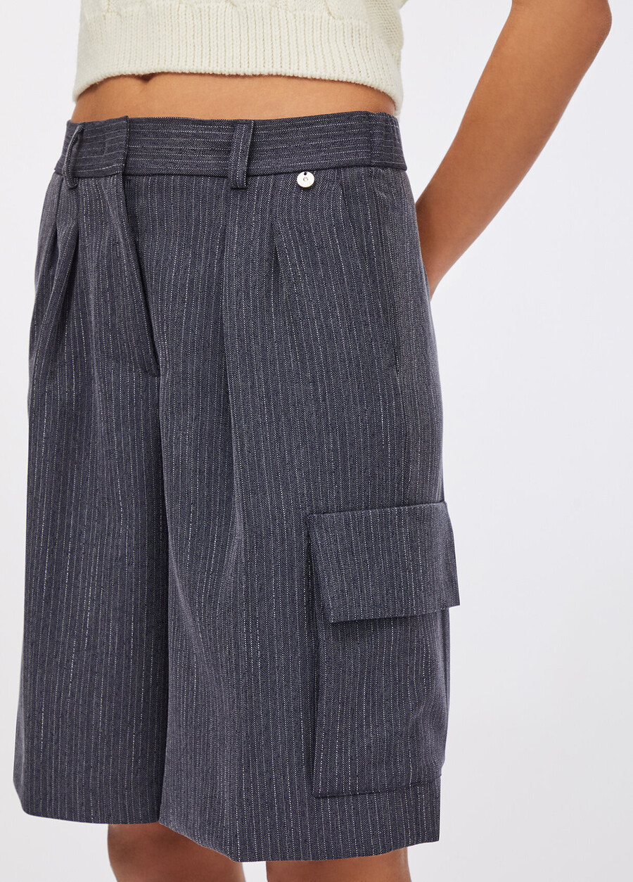 randiga flanellbermudashorts