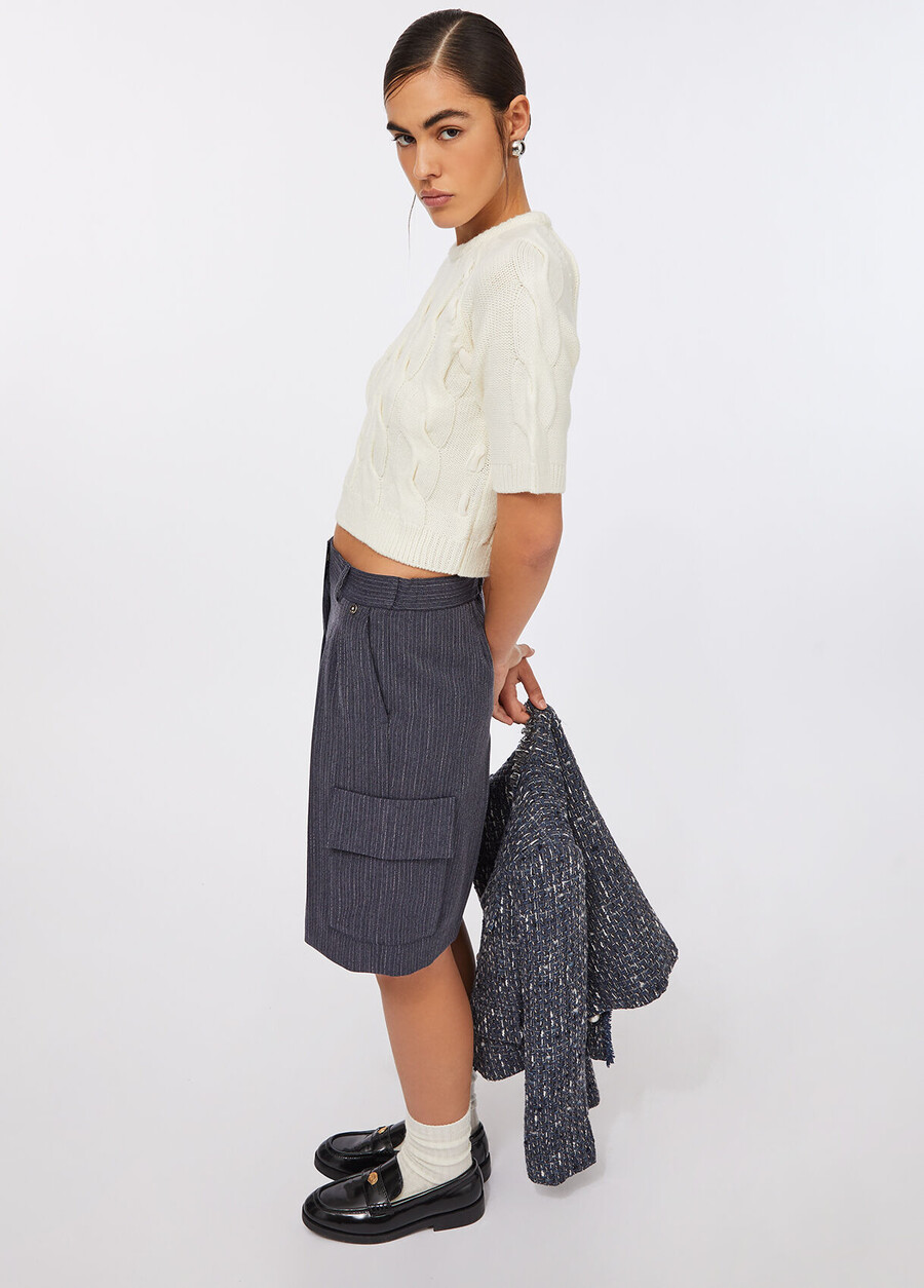 randiga flanellbermudashorts