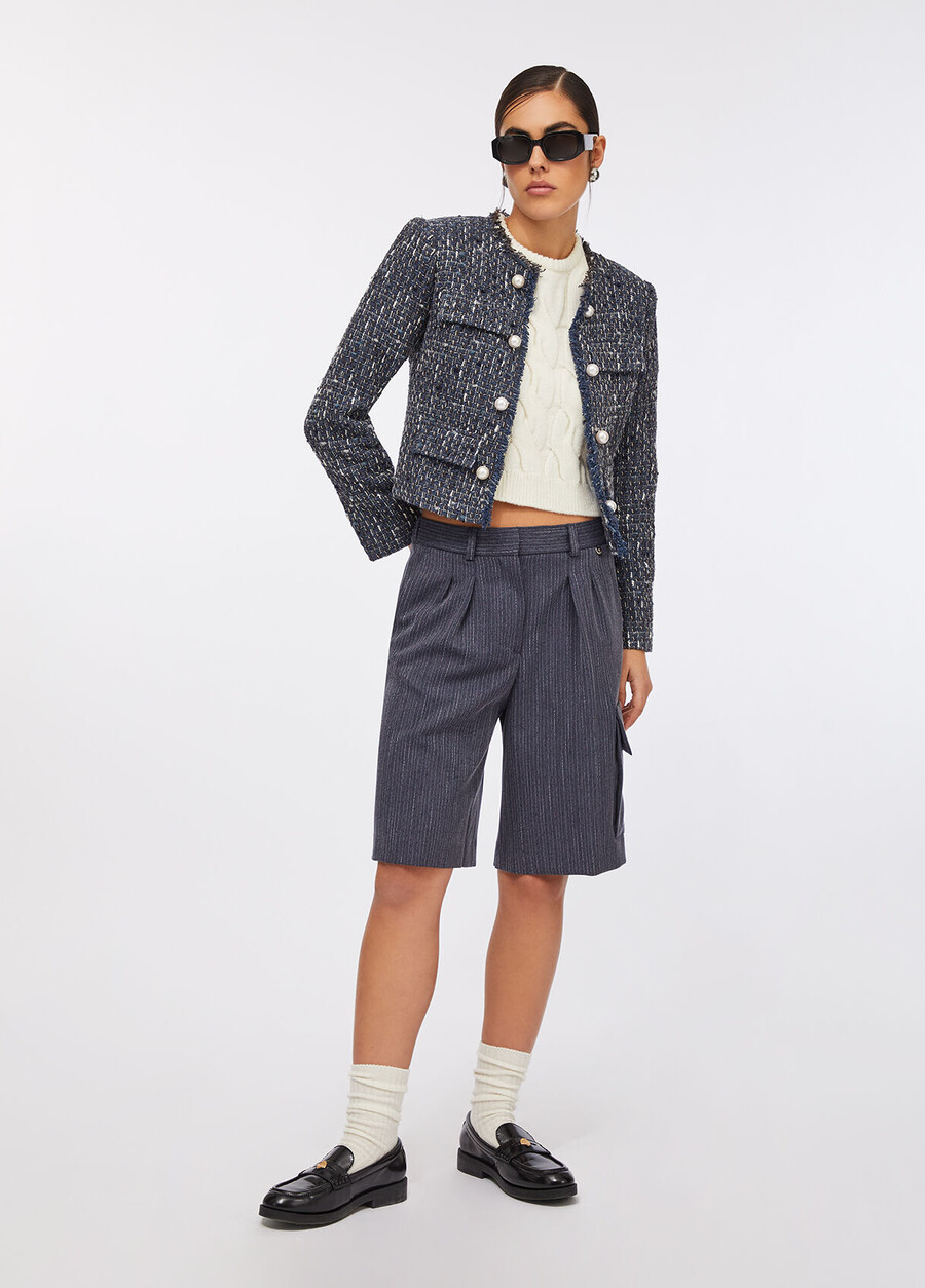 randiga flanellbermudashorts
