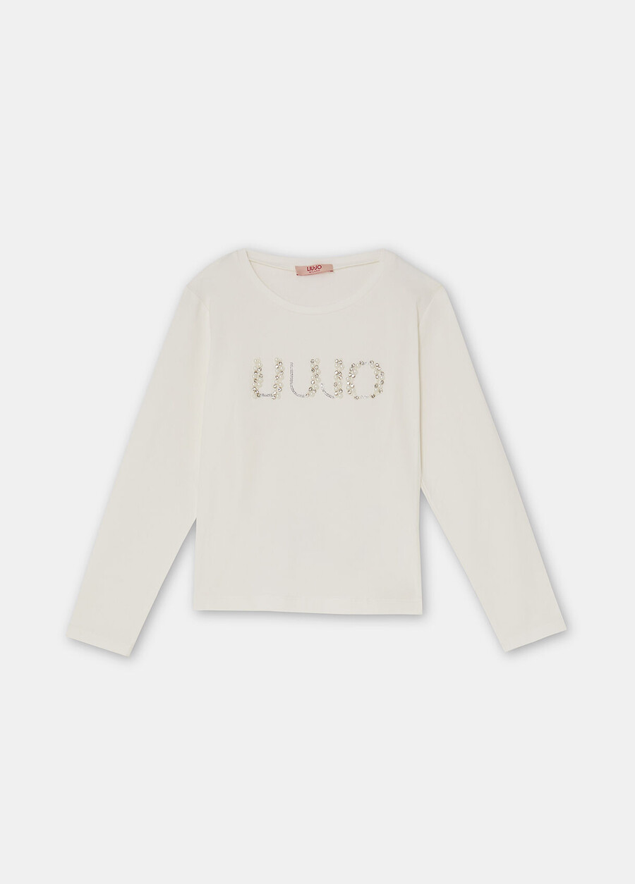 t-shirt med juvelbroderi