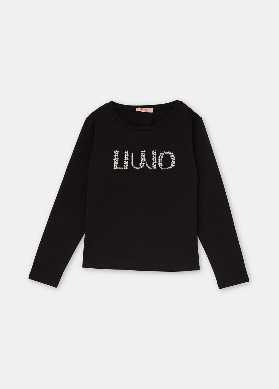 t-shirt med juvelbroderi