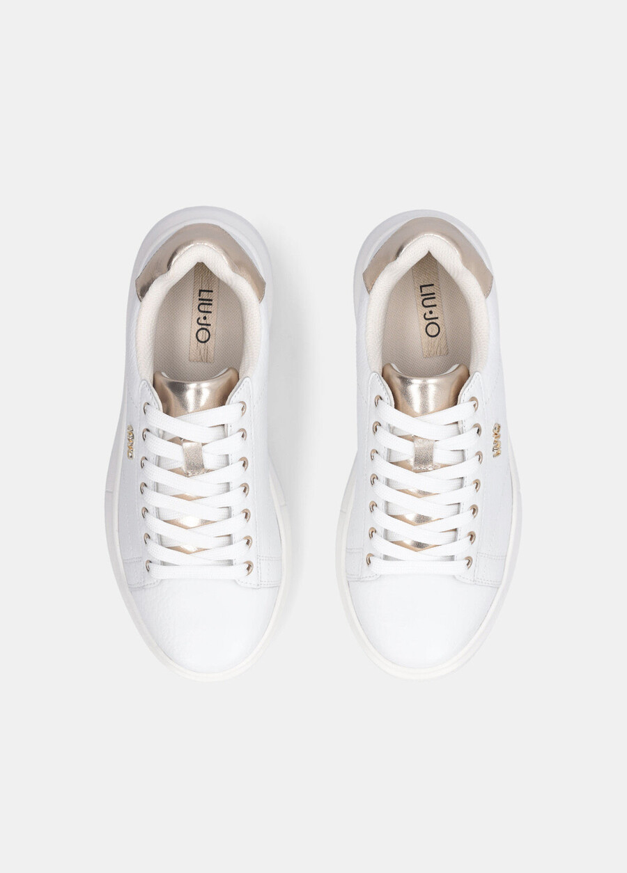 trummade lädersneakers