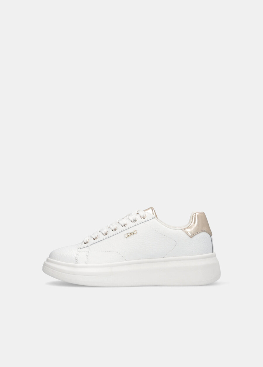 trummade lädersneakers