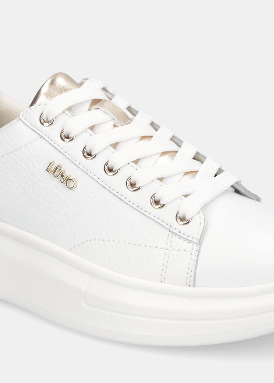 trummade lädersneakers