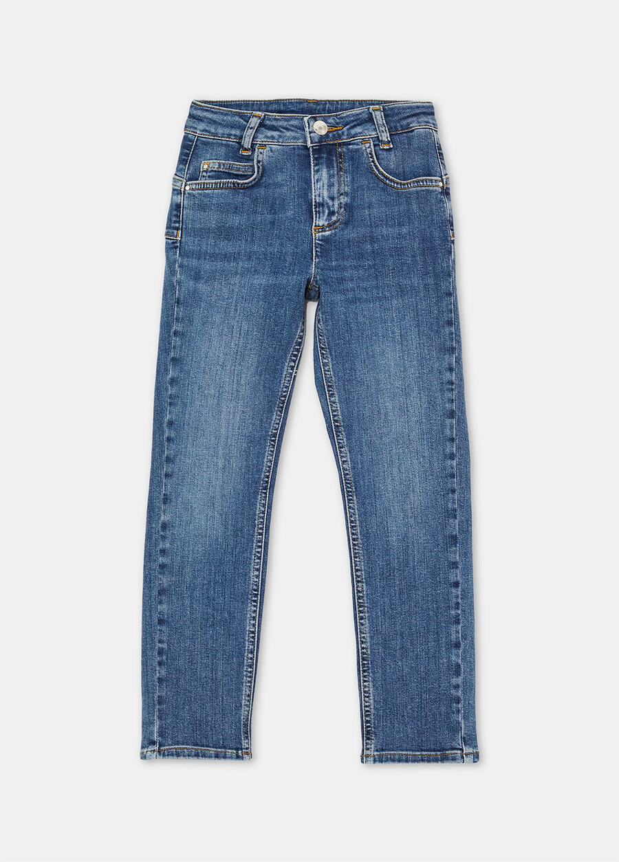 högmidjade bomullsjeans